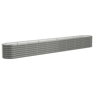 vidaXL Strat &icirc;nălțat grădină gri 332x40x36cm oțel galvanizat