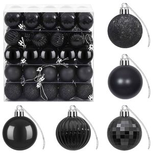 vidaXL Set de globuri de Crăciun 100 buc. Negru 4 cm Polistiren