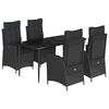 vidaXL Set mobilier de grădină cu perne, 5 piese, negru, poliratan