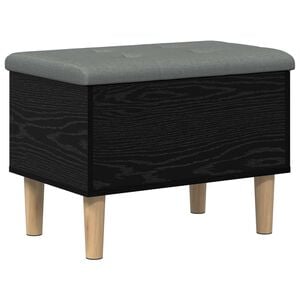 vidaXL Bancă de depozitare cu perne Stejar Negru 62 x 42 x 46 cm