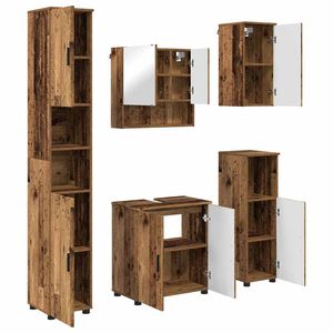 vidaXL Set de mobilier pentru baie 5 buc. Lemn Vechi 61 x 35 x 64 cm