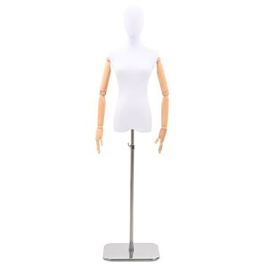 vidaXL Manechin ajustabil 165-213 cm cu bază Feminin PP Alb