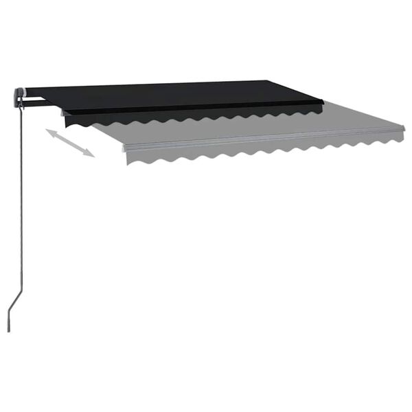 vidaXL Copertină retractabilă manual cu LED, antracit, 3x2,5 m