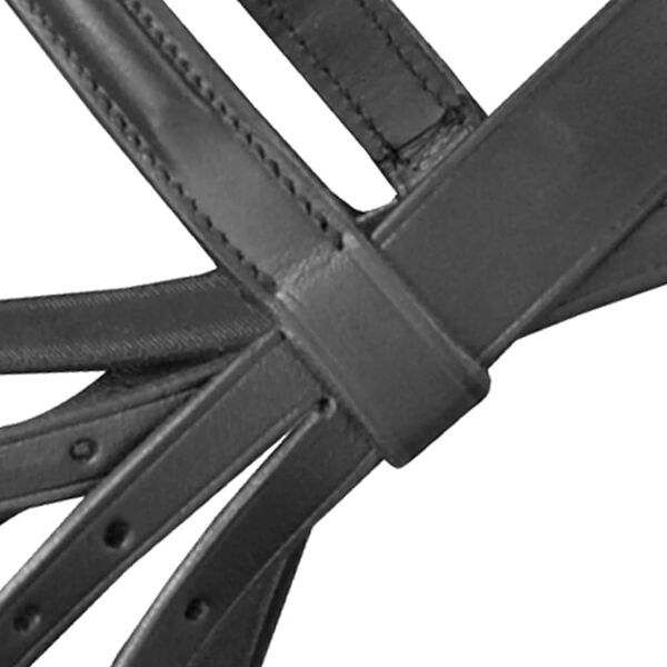 Căpăstru din piele pentru ponei cu d&acirc;rlog și zăbală, negru