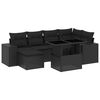vidaXL Set canapele de grădină cu perne, 7 piese, negru, poliratan