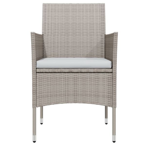 vidaXL Set de masă pentru grădină, 5 piese, cu perne, bej și negru