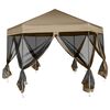 vidaXL Foișor pop-up hexagonal pereți laterali 3,6x3,1 m taupe 220g/m²