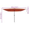 vidaXL Parasol de Grădină Roșu și Negru 295 x 295 x 245 cm