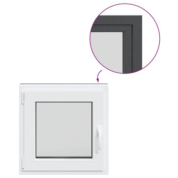 vidaXL Fereastra de subsol 60x60 cm Rabatabil DIN St&acirc;nga Antracit