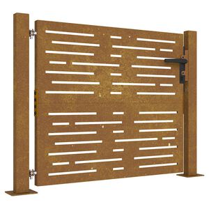 vidaXL Poartă de grădină 100x100 cm, oțel Corten, design pătrat