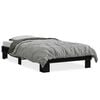vidaXL Cadru de pat, negru, 90x190 cm, lemn prelucrat și metal