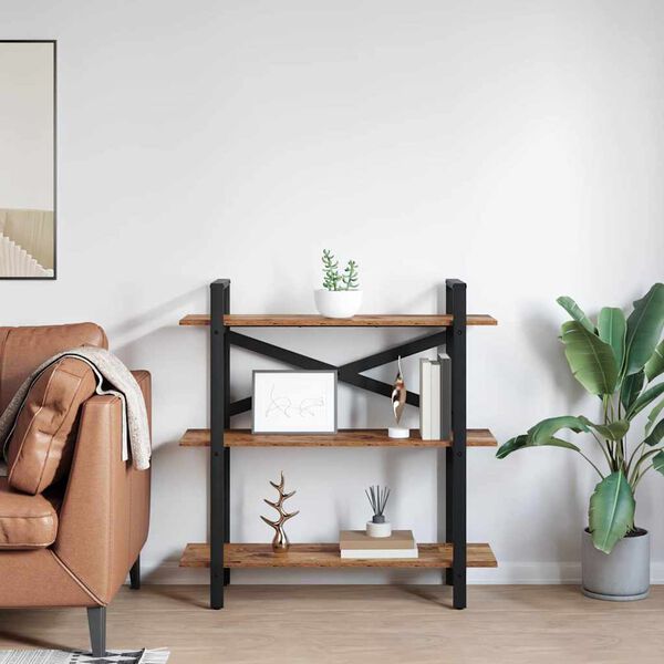 vidaXL Raft pentru cărți Lemn Vechi 100 x 33,5 x 102 cm Lemn compozit