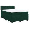 vidaXL Pat box spring cu saltea, verde &icirc;nchis, 160x200 cm, catifea