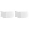vidaXL Dulap de noapte suspendat cu sertar 2 pcs Alb foarte lucios