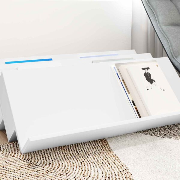 vidaXL Raft pentru reviste cu raft Alb 90 x 53 x 28,5 cm Lemn compozit