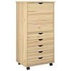vidaXL Cabinet mobil cu roata Maro 53 x 39 x 103 cm Lemn de pin masiv