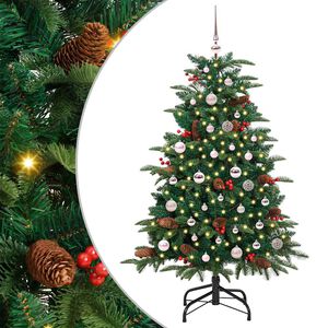 vidaXL Brad de Crăciun artificial Verde 150 cm PVC și metal și plastic