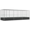 vidaXL Voliera de păsări cu extensie, argintiu, 625x207x212 cm, oțel
