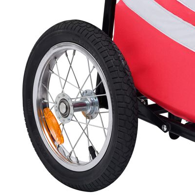 vidaXL Remorcă biciclete pliabilă cu geantă cumpărături, roșu și negru