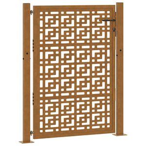 vidaXL Poartă de grădină 100x125 cm, oțel rezistent la intemperii, model cruce