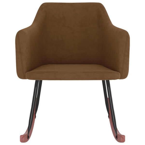 vidaXL Scaun balansoar, maro, catifea