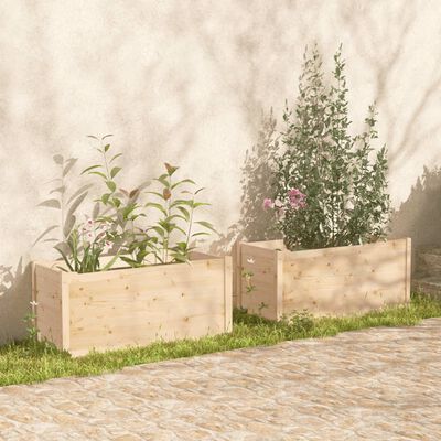 vidaXL Jardiniere de grădină, 2 buc., 100x50x50 cm, lemn masiv de pin