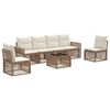 vidaXL Set de canapele pentru grădină 7 pcs Bej și alb crem poliratan