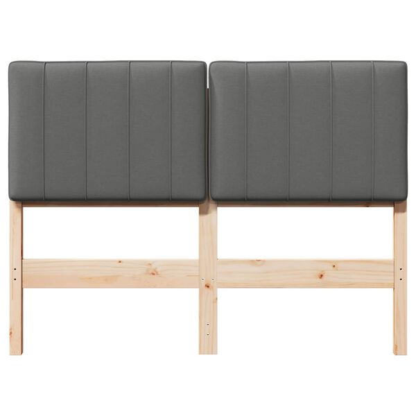 vidaXL Tăblie tapițată Maro și gri deschis 120 cm Lemn de pin masiv