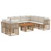 vidaXL Set de canapele pentru grădină 10 buc. Alb Natural și Crem