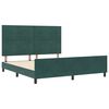 vidaXL Pat cu arcuri cu headboard Verde &icirc;nchis 180 x 200 cm Catifea