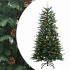 vidaXL Artificial Hinged Christmas Tree 180 cm 300 LED-uri Alb cald