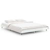 vidaXL Cadru de pat, alb extralucios, 135x190 cm, lemn prelucrat