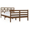 vidaXL Cadru de pat mic dublu maro miere, 120x190 cm, lemn masiv