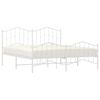 vidaXL Cadru pat metalic cu tăblie de cap/picioare , alb, 183x213 cm