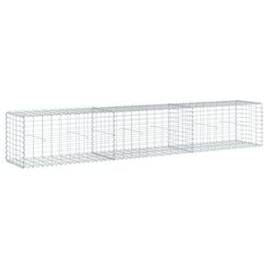 vidaXL Coș gabion cu capac, 300x50x50 cm, fier galvanizat