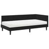 vidaXL Cadru de pat colțar cu saltea cu headboard 2 pcs Negru Catifea