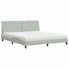 vidaXL Pat cu saltea, gri deschis, 180x200 cm, catifea
