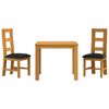 vidaXL Set de dining 3 buc. Negru Lemn de stejar masiv
