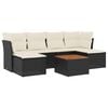 vidaXL Set canapele de grădină cu perne, 7 piese, negru, poliratan