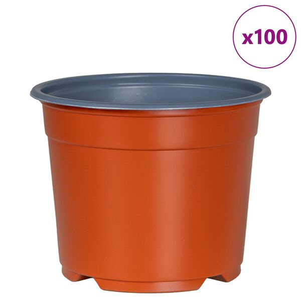 vidaXL Vaza pentru flori 100 pcs Terracota &Oslash; 15 x 12.5 cm Plastic