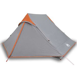 vidaXL Cort de camping pentru 2 persoane, gri, impermeabil