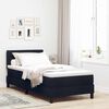 vidaXL Pat cu arcuri cu headboard Manual Negru 80 x 200 cm țesătură