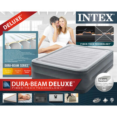 Intex Pat gonflabil "Dura-Beam Deluxe Comfort Plush" Queen, 56 cm
