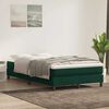 vidaXL Pat box spring cu saltea, verde &icirc;nchis, 120x220 cm, catifea