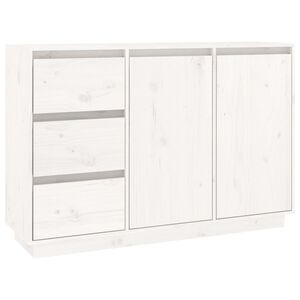 vidaXL Servantă, alb, 111x34x75 cm, lemn masiv de pin