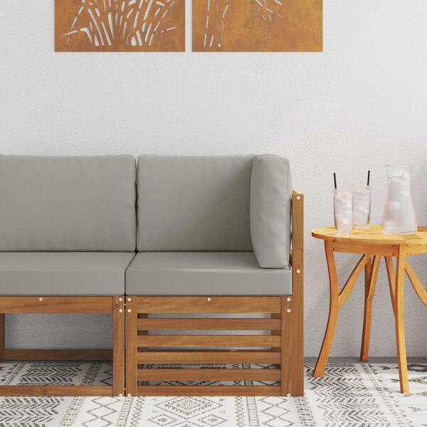 vidaXL Sofa Colțar pentru Exterior Lemn Solid de Acacia natural