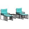 vidaXL Set de Mobilier pentru Exterior 11 pcs Negru și Turcoaz