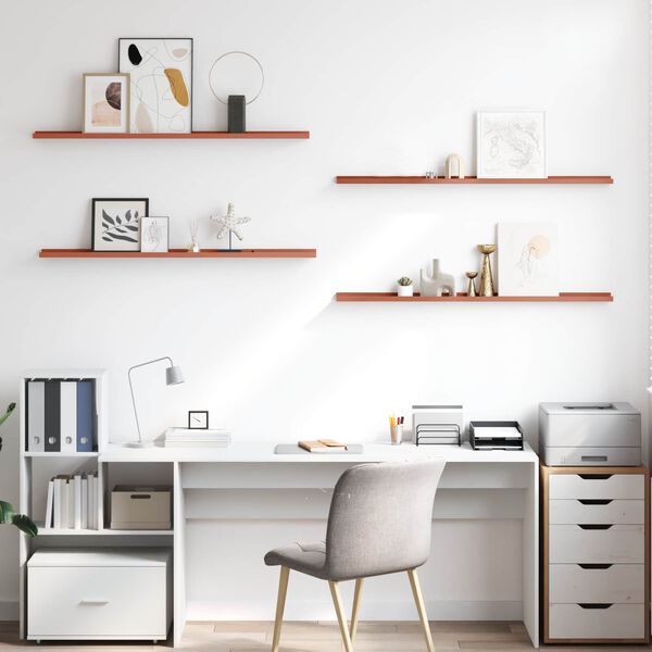 vidaXL Raft de perete cu raft 4 pcs Roșu 115 x 9 x 3 cm Lemn compozit