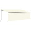vidaXL Copertină retractabilă manual cu stor & LED, crem, 4x3 m