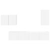 vidaXL Set Dulap pentru Televizor Montat pe Perete Pe perete 4 pcs Alb